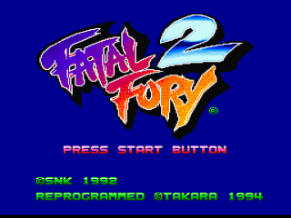 Fatal Fury 2 title screen for Super Famicom